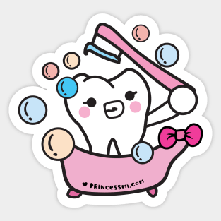 clean tooth toothbrush, cartoon Sticker